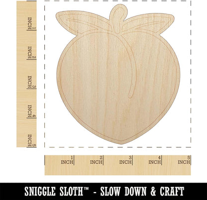Plump Peach Solid Unfinished Wood Shape Piece Cutout for DIY Craft Projects - 1/8 Inch Thick - 4.70 Inch Size