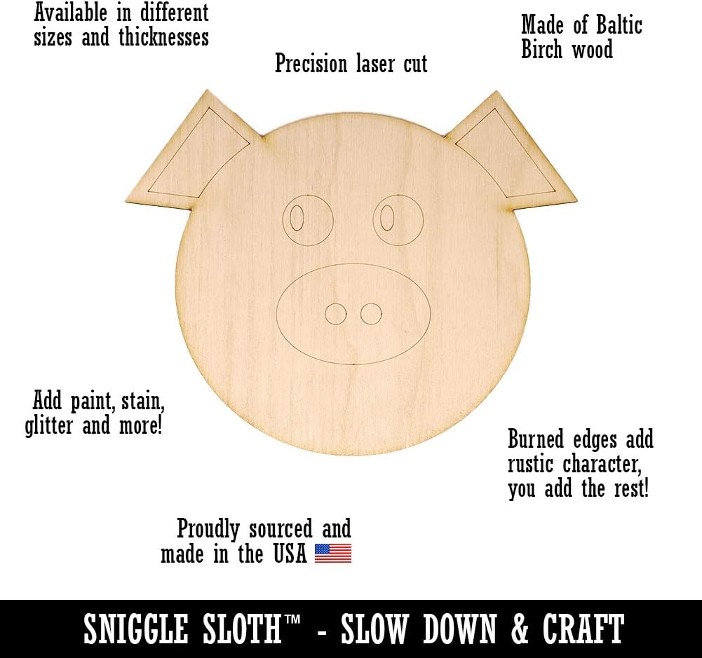 Plump Peach Solid Unfinished Wood Shape Piece Cutout for DIY Craft Projects - 1/8 Inch Thick - 4.70 Inch Size