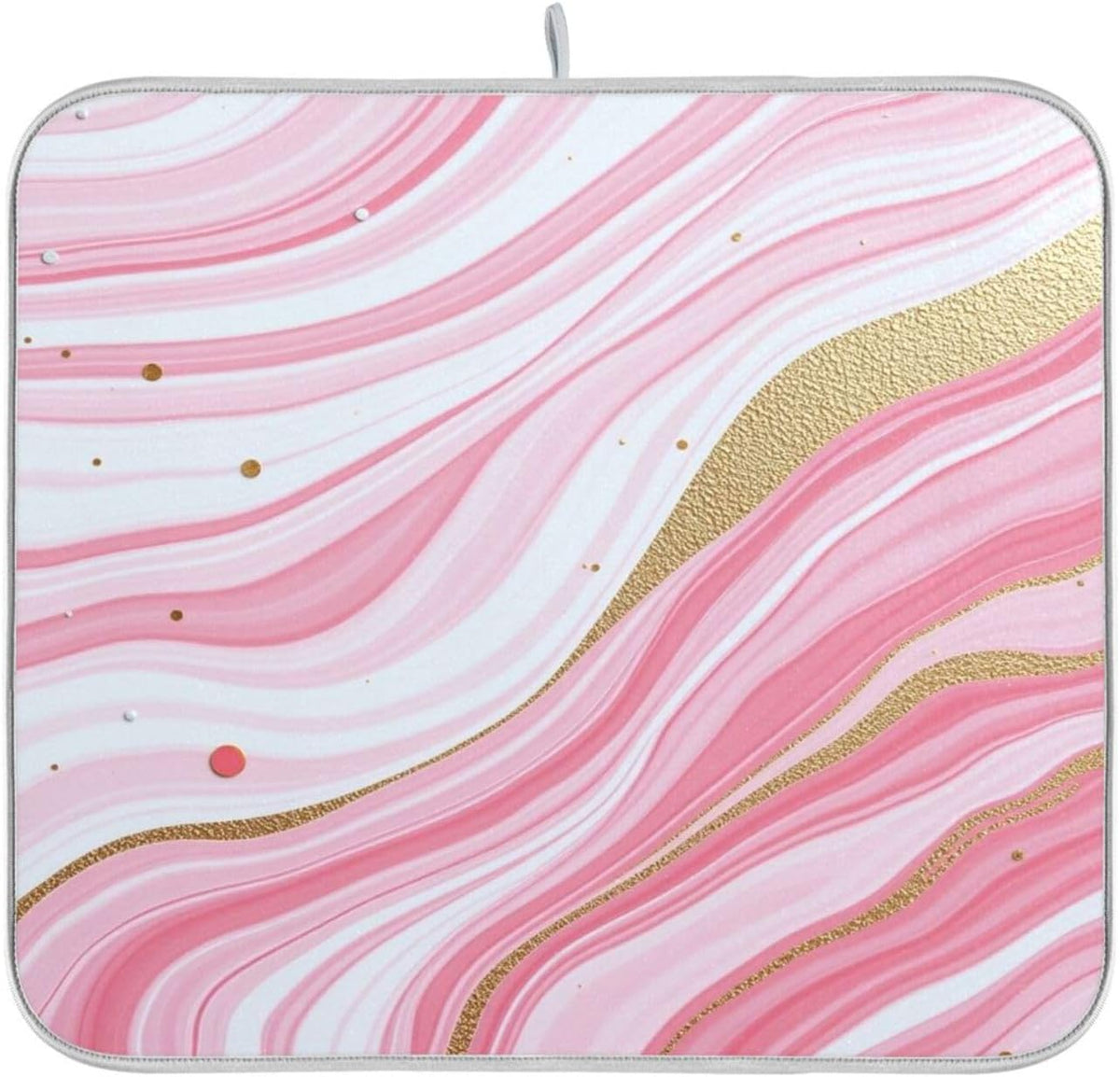 Gold Marble Design Pink Marble Stripes Stains Of Gold Dish Drying Mat Kitchen Drying Pad Dish Draining Mat Dish Rack Drainer Pad 18 x 24