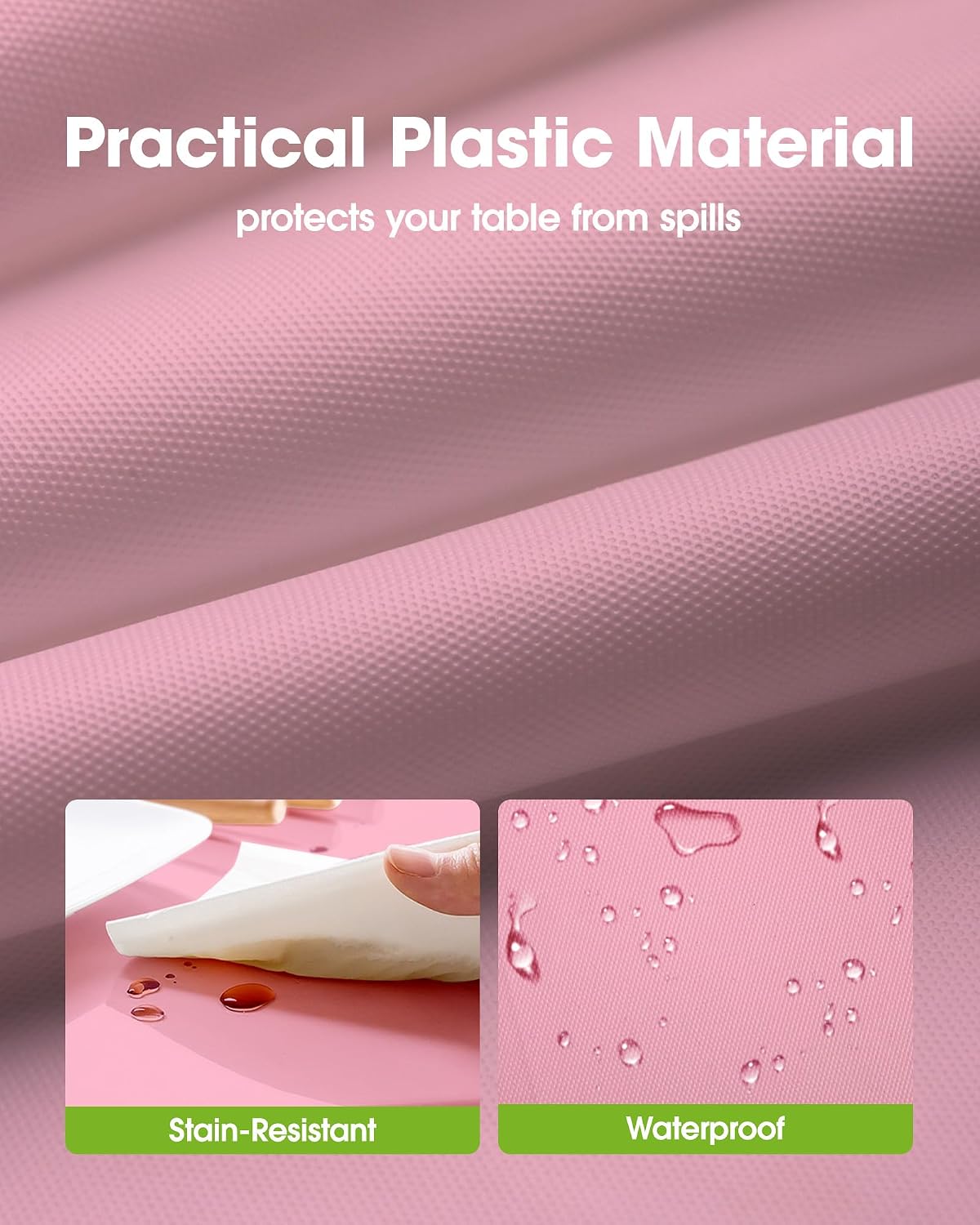 Plastic Table Cloth Disposable 8 Pack, 54 x 108 Inch Table Cloths, Easter Party, Valentines, Mothers Day Decorations, Tablecloths, Rectangle, Pastel Plastic Cover, Leakproof & Sturdy, Pink
