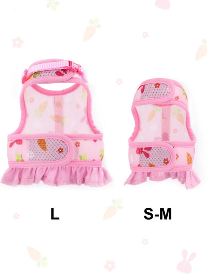 Cute Bunny Harness and Leash Set, Breathable Rabbit Harness for Small Pets