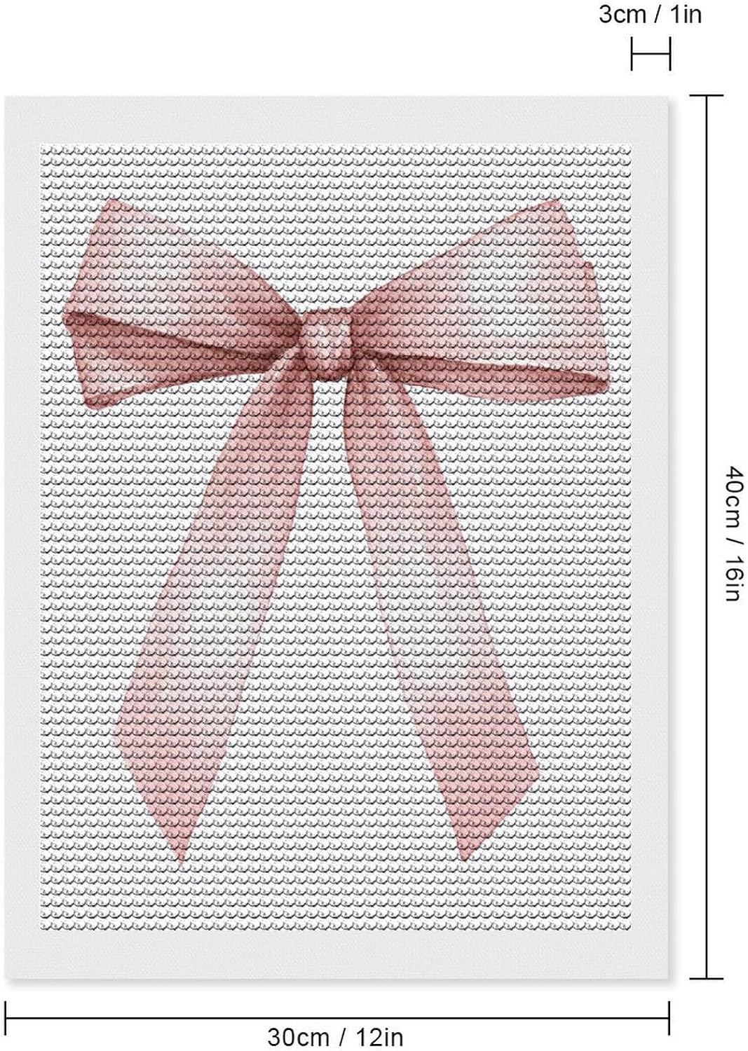 Pink Ribbon Bow in Coquette Garden DIY Gem Art Painting Kit for Adults Full Drill Round Gem Craft Kit 12"x16"
