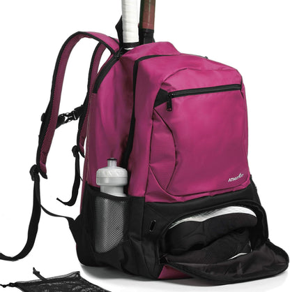 Premier Tennis Backpack - Tennis Bag Holds 2 Rackets in Padded Compartment | Separate Ventilated Shoe Compartment | Tennis Bags for Men or Women
