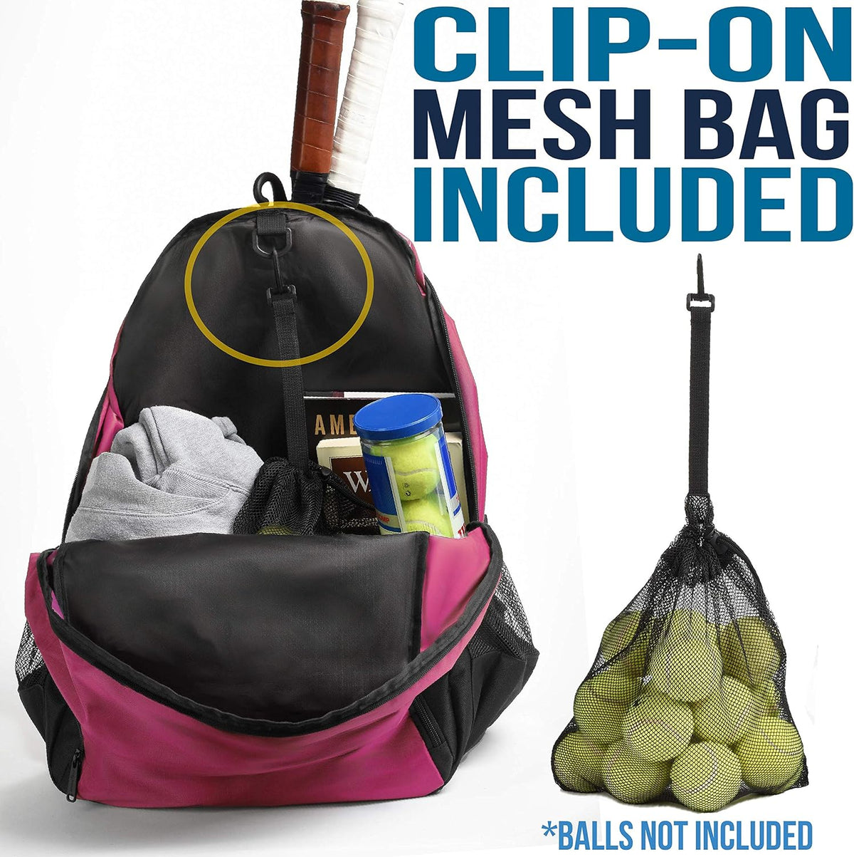 Premier Tennis Backpack - Tennis Bag Holds 2 Rackets in Padded Compartment | Separate Ventilated Shoe Compartment | Tennis Bags for Men or Women