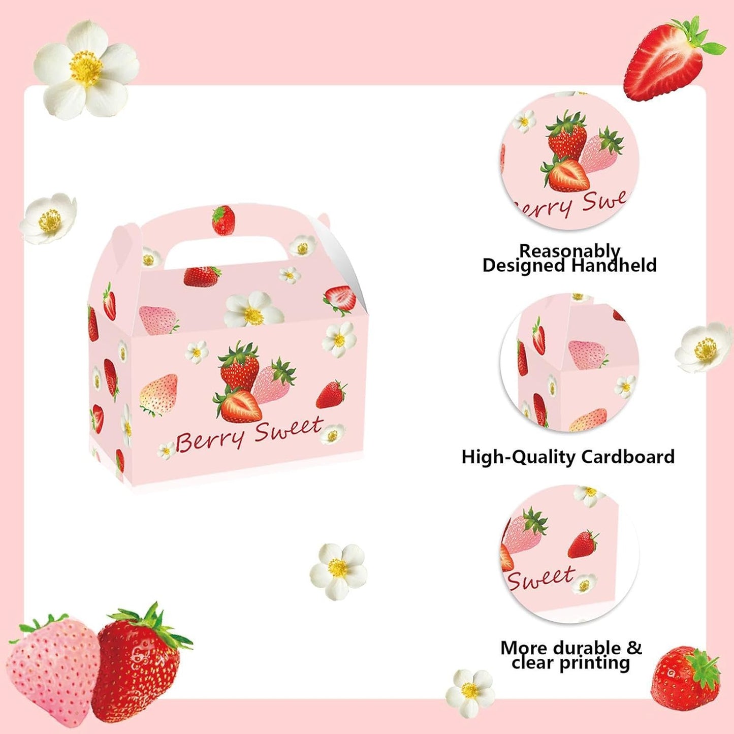 12Pcs Strawberry Party Favor Boxes for Mother Day Decoration Thanksgiving