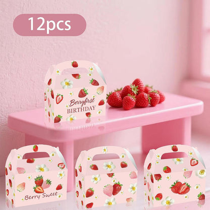 12Pcs Strawberry Party Favor Boxes for Mother Day Decoration Thanksgiving
