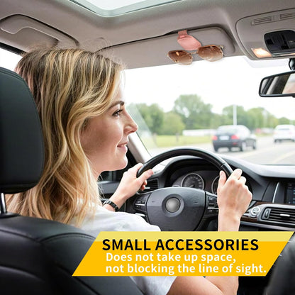Sunglass Holder for Car, Magnetic Leather Sunglasses Holder and Ticket Card Clip, Car Visor Accessories, 2 Packs (Pink)