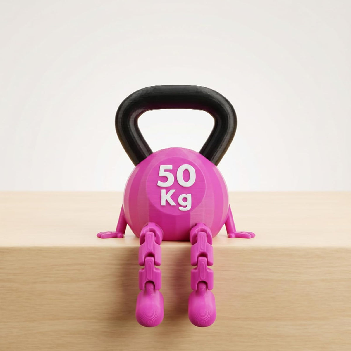 Kettlebell Ornament Gym Desk Decor with Articulated Legs Cute Mini 50Kg Kettle bell Figurine | Funny Fitness Workout Motivation Home Office Accessory | Unique Gift for Gym Lovers Bodybuilders