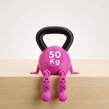 Kettlebell Ornament Gym Desk Decor with Articulated Legs Cute Mini 50Kg Kettle bell Figurine | Funny Fitness Workout Motivation Home Office Accessory | Unique Gift for Gym Lovers Bodybuilders