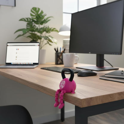 Kettlebell Ornament Gym Desk Decor with Articulated Legs Cute Mini 50Kg Kettle bell Figurine | Funny Fitness Workout Motivation Home Office Accessory | Unique Gift for Gym Lovers Bodybuilders