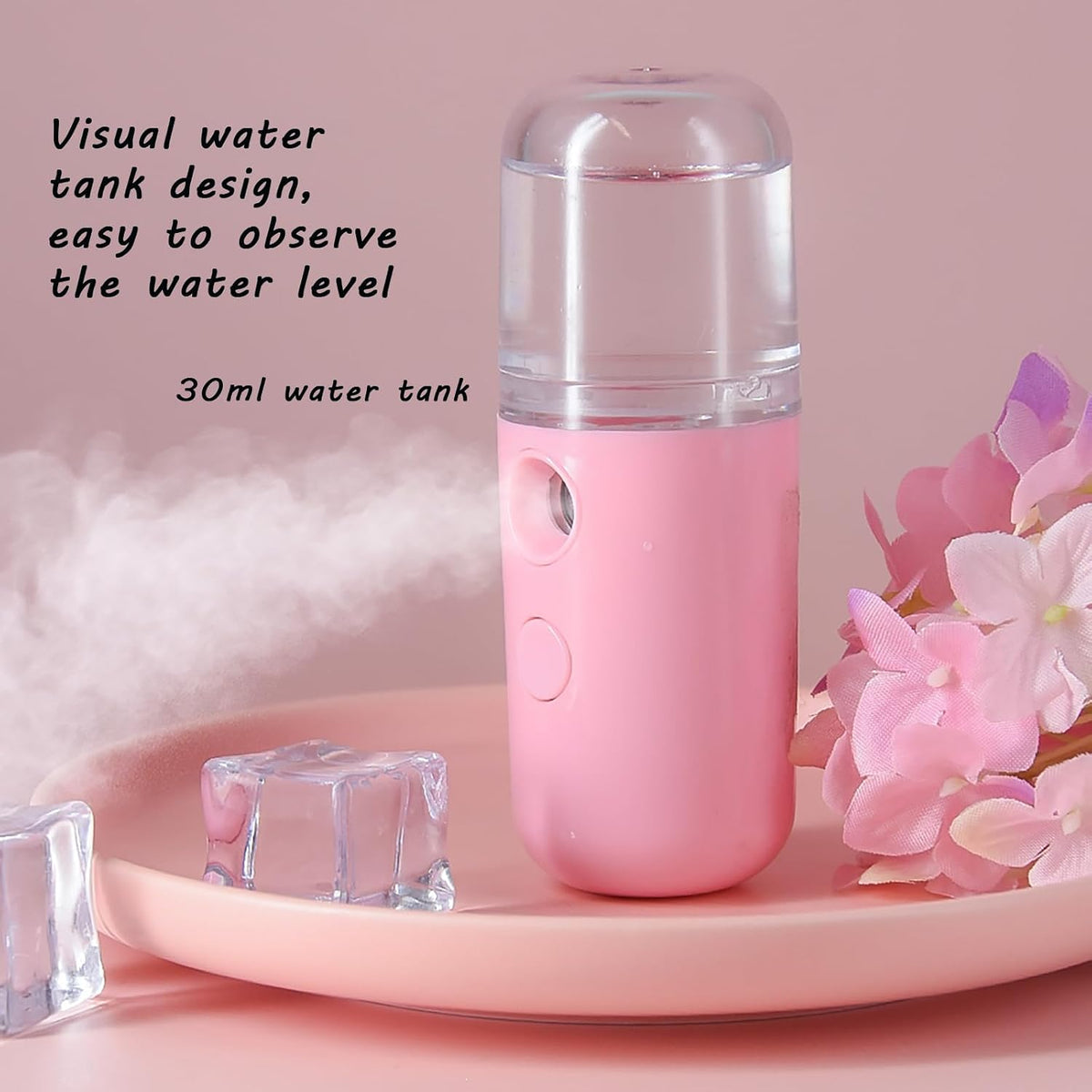 Nano Facial Mister, Nano Mister for Eyelash Extensions Face Daily Care Pink