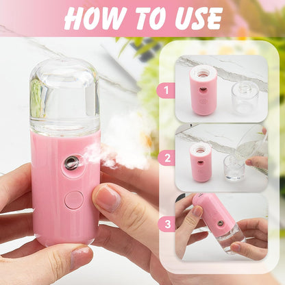 Nano Facial Mister, Nano Mister for Eyelash Extensions Face Daily Care Pink