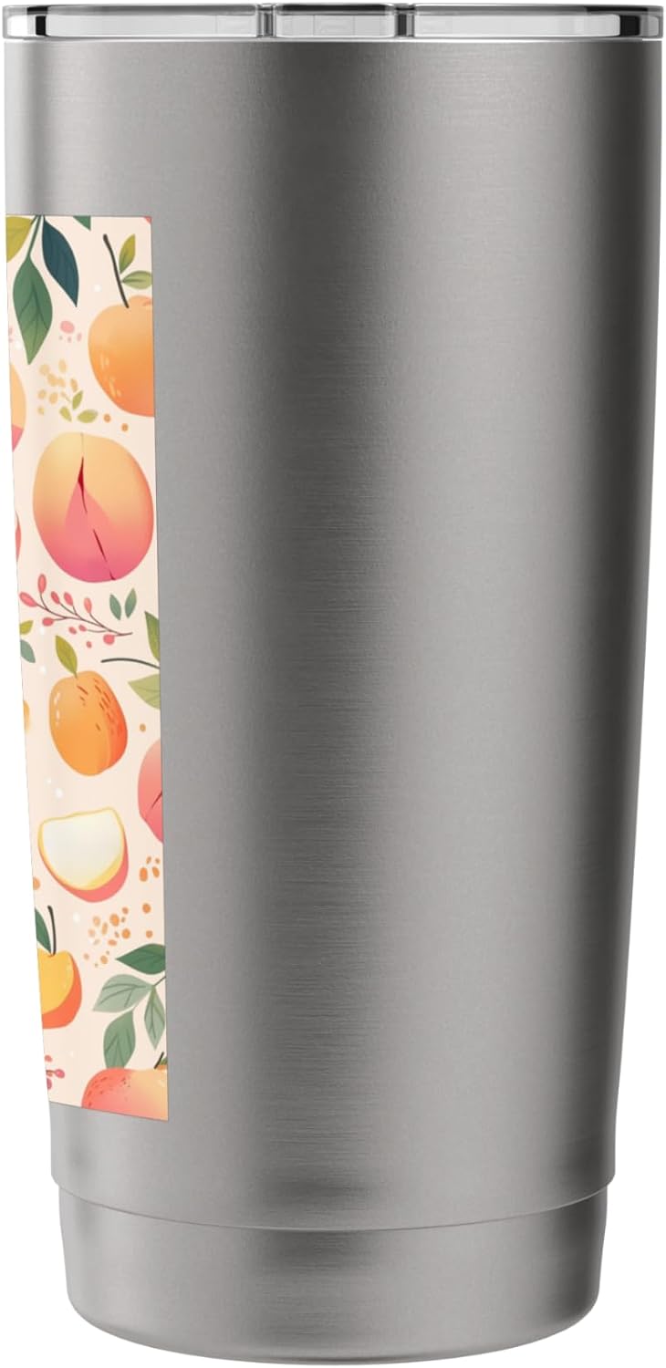 Vintage Pattern Art Peach Fruit Stainless Steel Insulated Tumbler