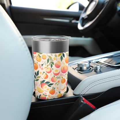 Vintage Pattern Art Peach Fruit Stainless Steel Insulated Tumbler