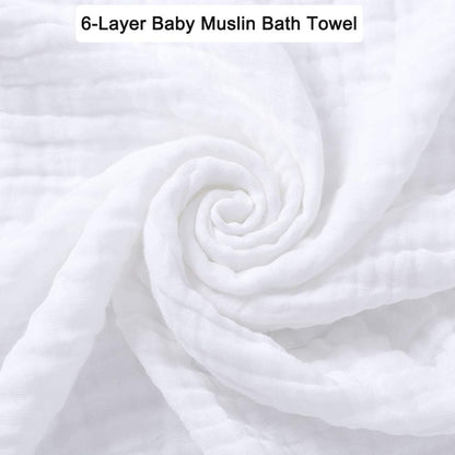 Muslin Baby Blanket 6-Layer 43"x43", 2-Pack(White & Pink)