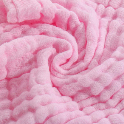Muslin Baby Blanket 6-Layer 43"x43", 2-Pack(White & Pink)
