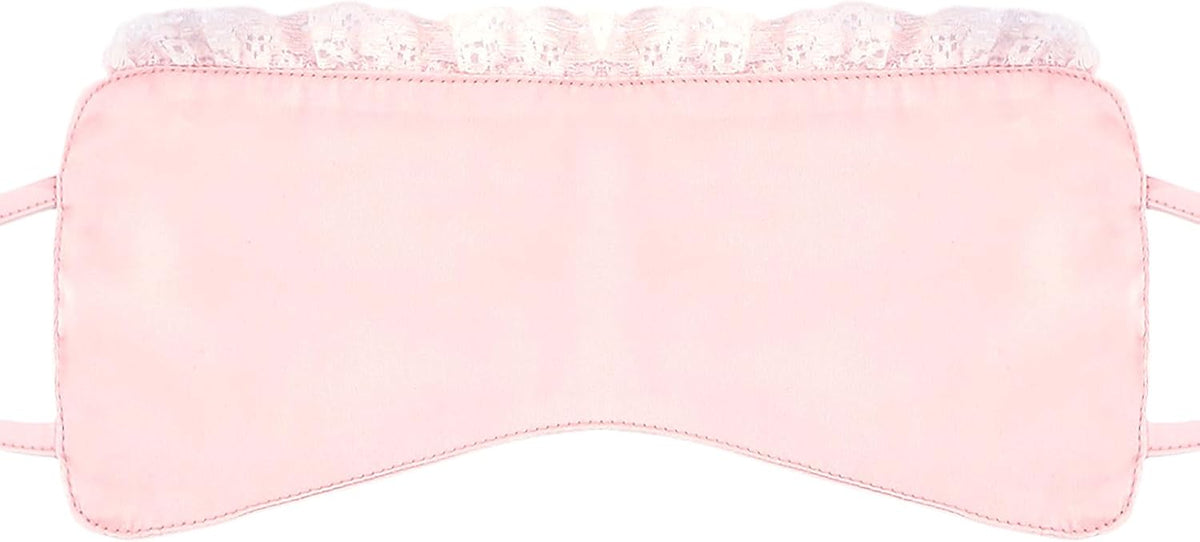 Silk Sleeping Blindfolds Eye Mask - Pink Mysterious Adjustable Block Light Eye Sleep Mask for Costume Parties Valentine, Smooth Breathable Eyes Cover for Women Bed Night Sleeping Time Gift