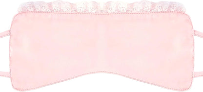 Silk Sleeping Blindfolds Eye Mask - Pink Mysterious Adjustable Block Light Eye Sleep Mask for Costume Parties Valentine, Smooth Breathable Eyes Cover for Women Bed Night Sleeping Time Gift