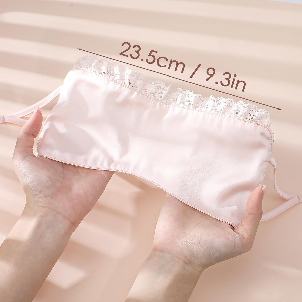 Silk Sleeping Blindfolds Eye Mask - Pink Mysterious Adjustable Block Light Eye Sleep Mask for Costume Parties Valentine, Smooth Breathable Eyes Cover for Women Bed Night Sleeping Time Gift