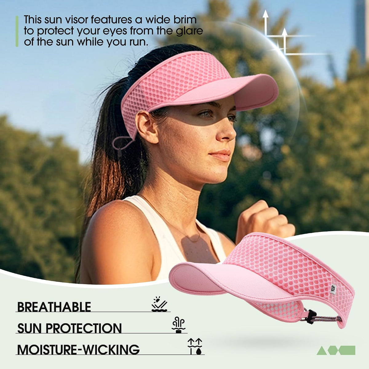 Breathable Mesh Sun Visor Lightweight Sport Hat for Men Women