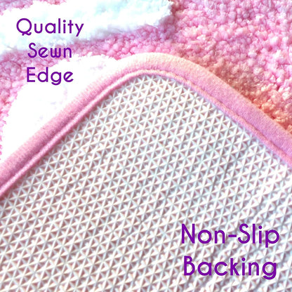 Hello Beautiful Bath Mat Light Pink Blush Peach Coral Cute Bathroom Rugs for Girls You Look Good Gorgeous Funny Shower Fun Bathroom Decor Non-Slip Washable Kids Women
