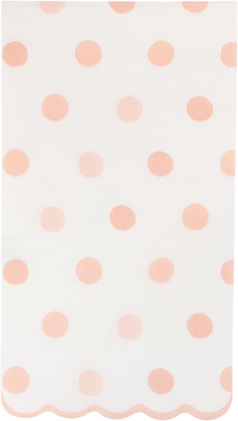 My Mind’s Eye Baby Pink Polka Dot Dinner Napkins – Cute Baby Shower Paper Napkins for Girls Birthday Parties Gender Reveal Celebrations and Dessert Tables – 4.25 x 7.75 Inches, 24 Pack