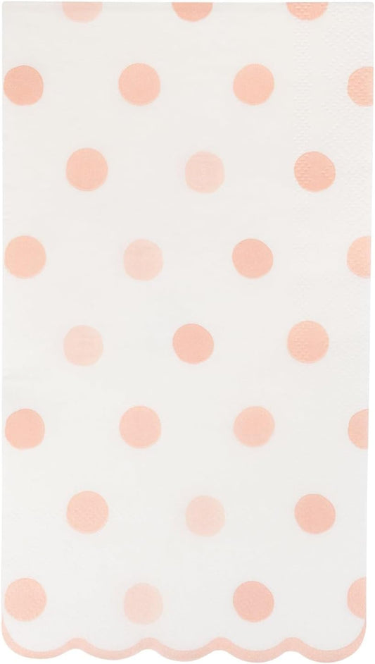 My Mind’s Eye Baby Pink Polka Dot Dinner Napkins – Cute Baby Shower Paper Napkins for Girls Birthday Parties Gender Reveal Celebrations and Dessert Tables – 4.25 x 7.75 Inches, 24 Pack