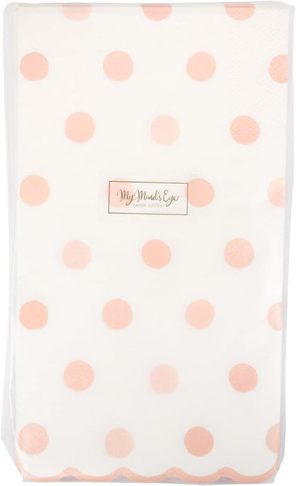 My Mind’s Eye Baby Pink Polka Dot Dinner Napkins – Cute Baby Shower Paper Napkins for Girls Birthday Parties Gender Reveal Celebrations and Dessert Tables – 4.25 x 7.75 Inches, 24 Pack