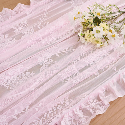 Pink Lace Tablecloth Vintage Table Cloth (Pink,55”x70”,Rectangular)