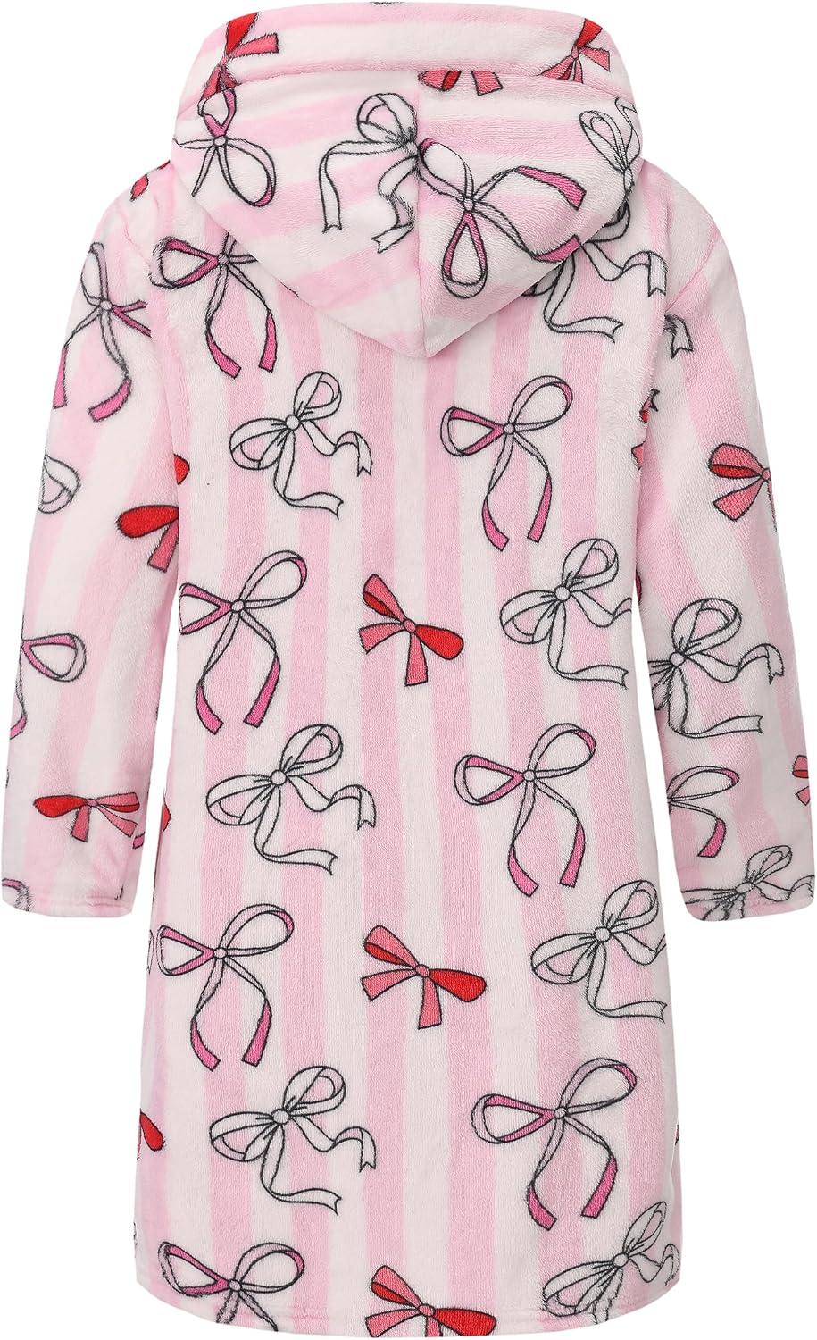 Girls Fleece Hooded Robes Soft Plush Bathrobe for Kids 2-16 Years