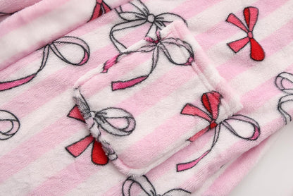 Girls Fleece Hooded Robes Soft Plush Bathrobe for Kids 2-16 Years