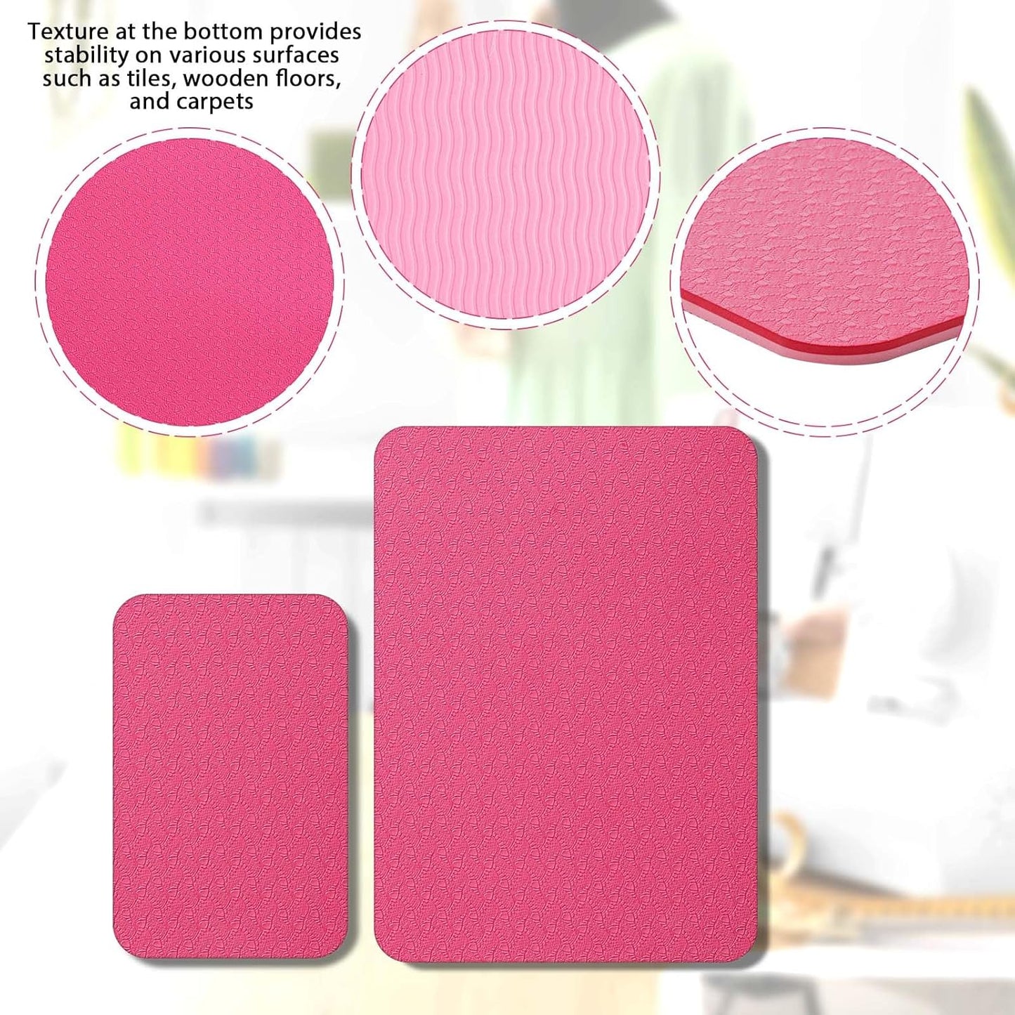 2 Pcs Sewing Machine Muffling Mat Pedal Sewing Mat Reduce Vibrations Noise No Slip Machine Accessories for Quilting(15" X 20" and 9" X 14",Red Pink)