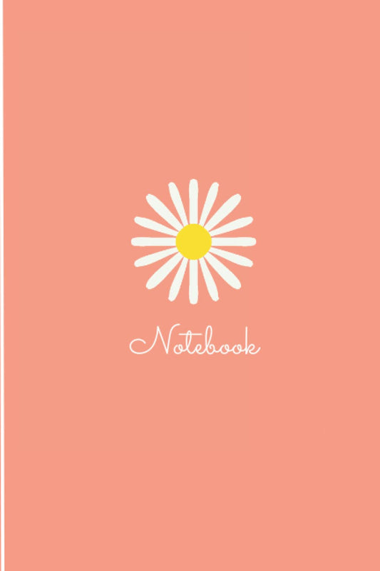 Notebook: Daisy Style Pastel Peach Blank Lined Notebook