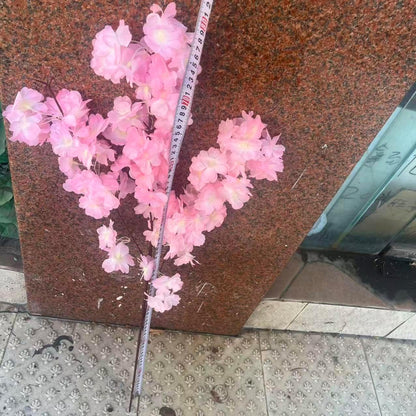 50PCS Artificial Cherry Blossom, Silk Cherry Blossom Branches, Realistic Fake Flowers for Weddings, Square Halls, Artificial Trees, Hotel Activities, Living Room Home Decoration (Medium Pink)