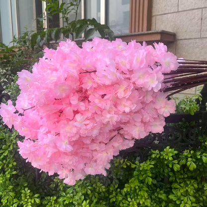 50PCS Artificial Cherry Blossom, Silk Cherry Blossom Branches, Realistic Fake Flowers for Weddings, Square Halls, Artificial Trees, Hotel Activities, Living Room Home Decoration (Medium Pink)