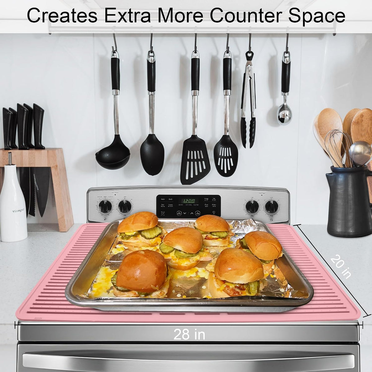Stove Cover - Stove Top Covers for Electric Stove 28 x 20 Inch Pink