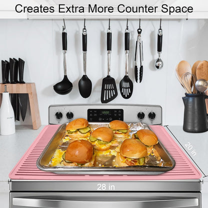 Stove Cover - Stove Top Covers for Electric Stove 28 x 20 Inch Pink