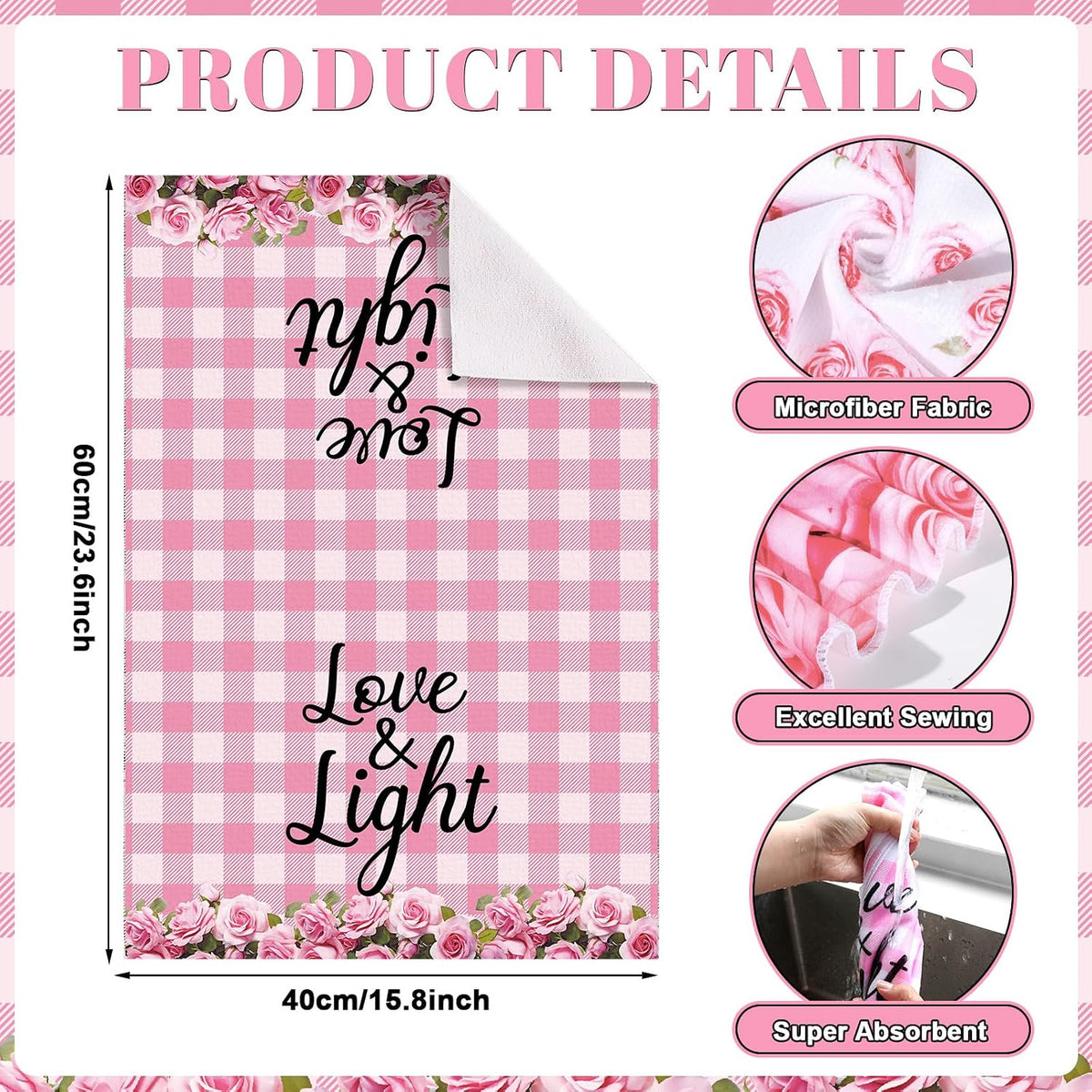 8Pcs Pink Rose Kitchen Oven Mitt Dish Towels Potholders Set Pink Rose Oven Glove Pot Holder Set Absorbent Gloves Potholders Heat Resistant for Cooking Baking Gifting BBQ Kitchen Accessories