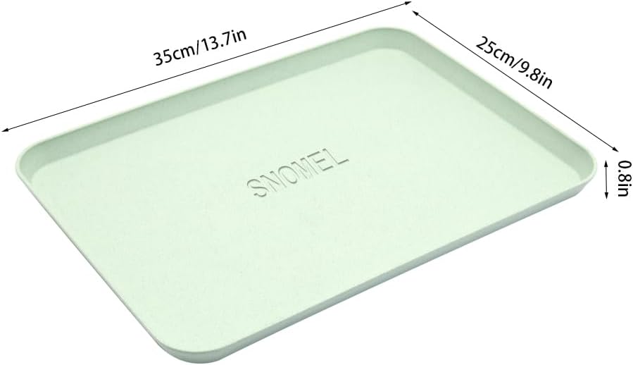 Dinner Serving Tray, Decorative Unbreakable Wheat Straw Tea Platter, Pink