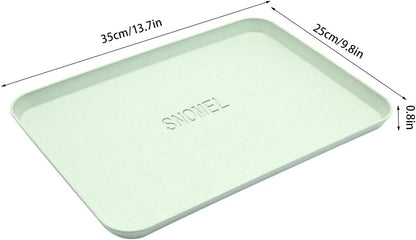 Dinner Serving Tray, Decorative Unbreakable Wheat Straw Tea Platter, Pink
