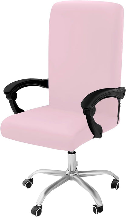 Stretch Printed Office Computer Desk Chair Covers, Pink