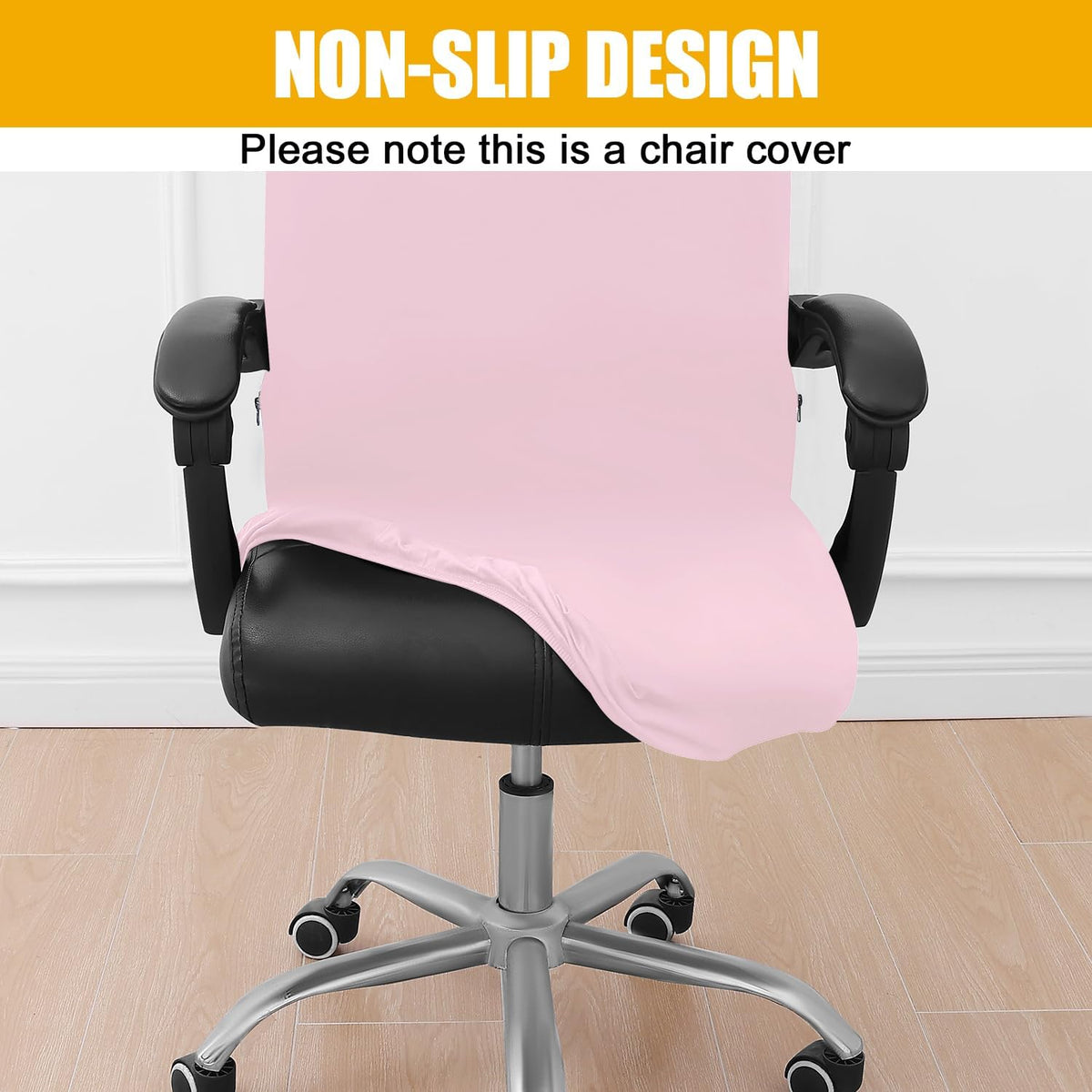 Stretch Printed Office Computer Desk Chair Covers, Pink