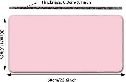 Large Mouse Pad, Non-Slip Desk Pad, Pastel Pink, 24x12 inch