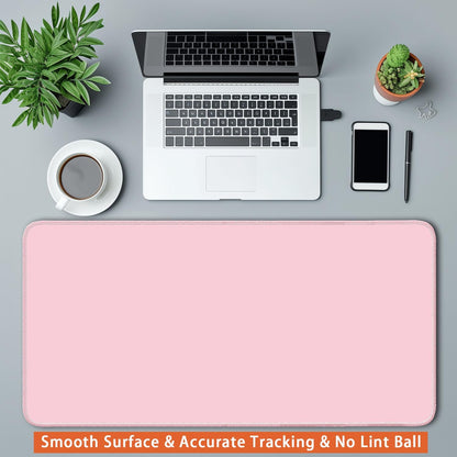 Large Mouse Pad, Non-Slip Desk Pad, Pastel Pink, 24x12 inch