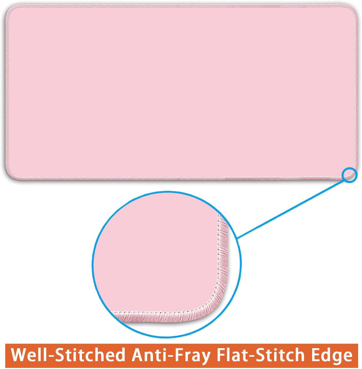 Large Mouse Pad, Non-Slip Desk Pad, Pastel Pink, 24x12 inch