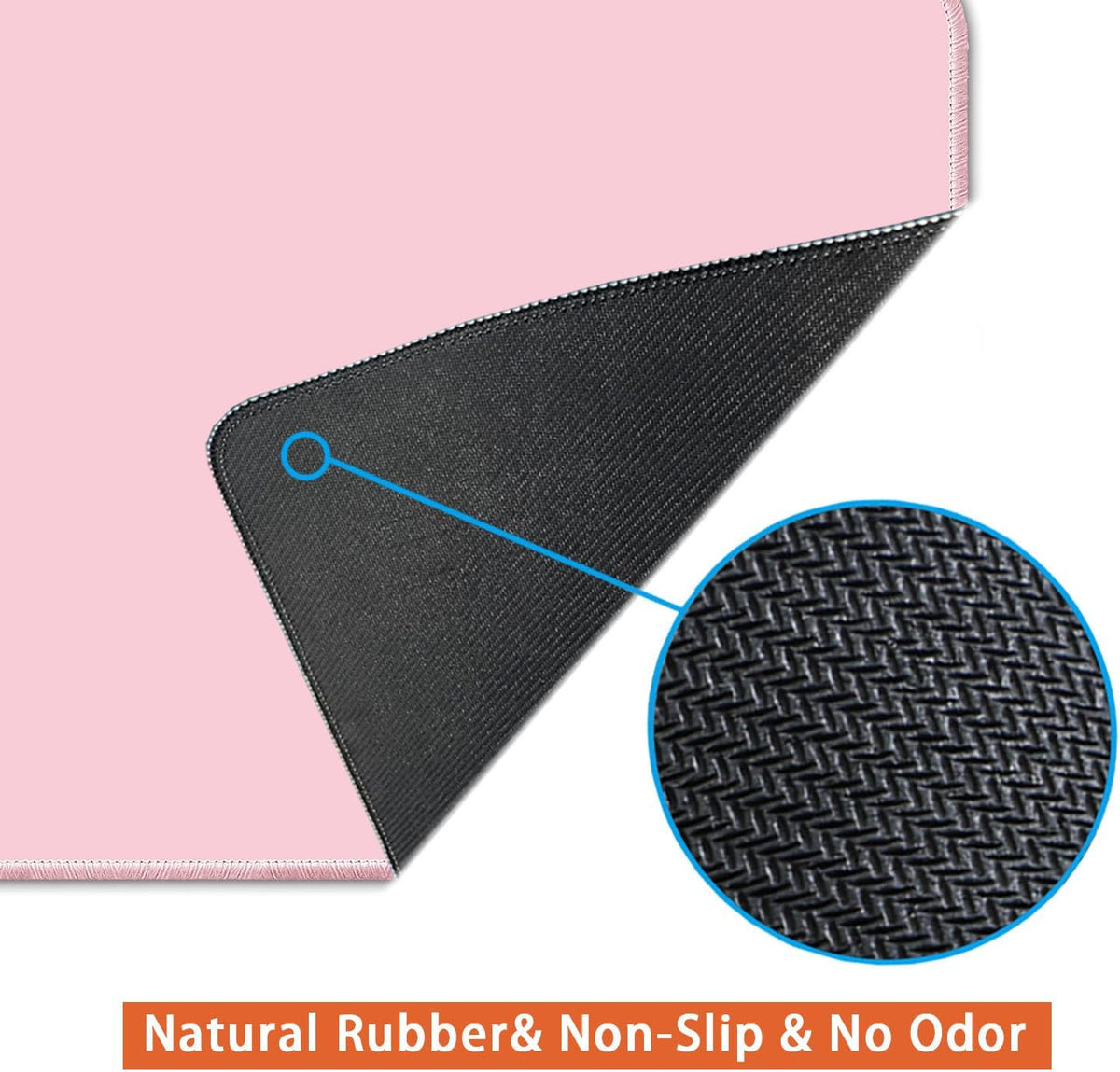 Large Mouse Pad, Non-Slip Desk Pad, Pastel Pink, 24x12 inch