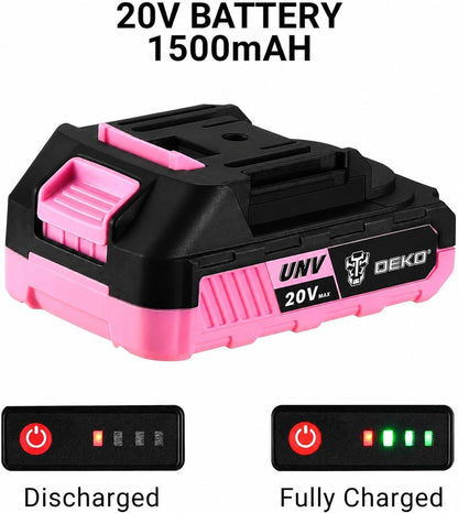 Power Drill Cordless: Pink Cordless Drill 20V Electric Power Drill Set Tool for Women Drills with Battery and Charger 20 Volt Drills Driver Kit