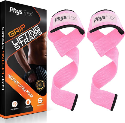 Grip Lifting Straps for Weightlifting and Strength Training, Premium Cotton and Padded Wrist Wraps, Gym Deadlift for Men & Women
