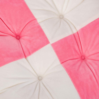 4 Pack Seat Cushion/Chair Cushion Pads for Dining Chairs, Office Chair, Car, Floor, Outdoor, Patio，Machine Wash & Dryer Friendly (F-Mix Color 16"×16", Pink & White)