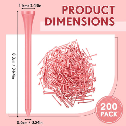 200 Pcs Golf Tees Bamboo Golf Tees for Women